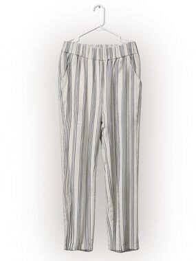 NWT Pact Striped Cream and Blue linen pants